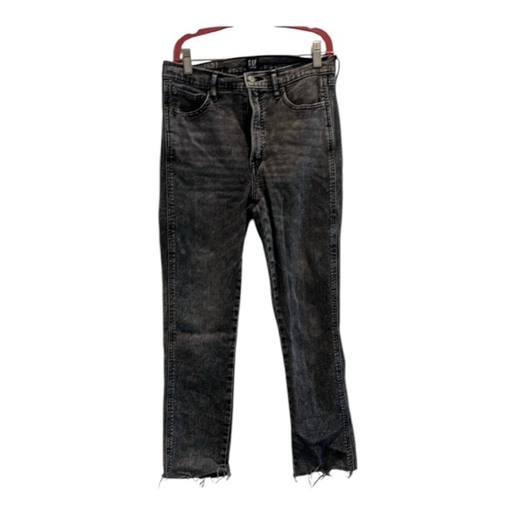 Gap 1968 Dark Grey cigarette Leg Jeans with Distressed Hem -size 8 - Picture 1 of 4